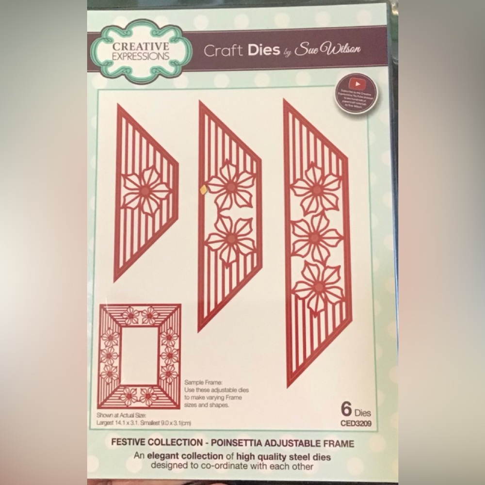 Creative Expressions Sue Wilson Poinsettia Frame Dies cards scrapbooking